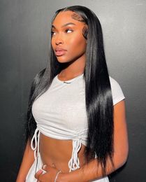 13x6 Hd Lace Frontal Wig PrePlucked Bone Straight Human Hair Wigs On Sale Clearance Brazilian Closure Front 30 34 Inch