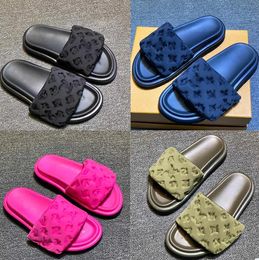 Designers Pool Pillow Mules Women Sandals Sunset Flat Comfort Mules Padded Front Strap Slippers Soft Easy to wear Style Slides