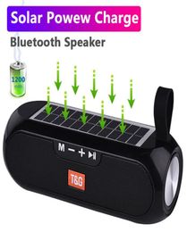 TG182 Solar Charging Bluetooth Speaker Portable Column Wireless Stereo Music Box Loudspeaker Sport Outdoor Waterproof Speakers Bas1122065