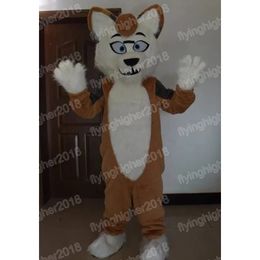 Simulation brown wolf dog Mascot Costume Adult Size Cartoon Anime theme character Carnival For Men Women Halloween Christmas Fancy Party Dress