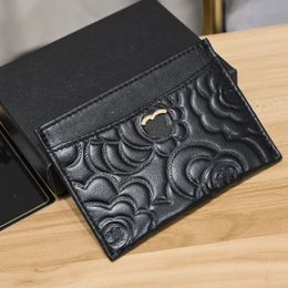 2023 new fashion Designer Card Holders caviar woman wallet Designer pure Colour genuine leather Pebble texture luxury Black Card holder wallet with box