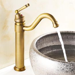 Kitchen Faucets Antique Brass Gooseneck Single Handle Swivel Bathroom Sink Basin Faucet Mixer Taps Anf015