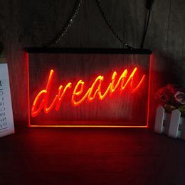 Dream Neon Sign LED Wall Light Wall Decor Light Up Neon Sign Bedroom Bar Party Christmas Wedding