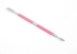 Nail Tools Cuticle Pusher professional senior Spoon Pink Painting 10 Pcslot Nail Cleaner Manicure Pedicare Stainless Steel 9005A3107802