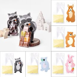 Gift Wrap 10pcs Animal Cute Candy Bags Birthday Party Cookie Storage Boxes Bear Koala Greeting Cards Gifts Bag For Parties