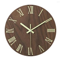 Relógios de parede Excelente relógio de suspensão Bateria de quartzo movida a mudo ornamental 12 polegadas moda nórdica estilo luminoso