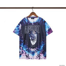 24ss Designer Fashion Clothing Tshirt Luxury Mens Casual Tees Trend Brand Light Amires Crystal Classic Pattern All Over Printed Short Sleeve T-shirt Men Women