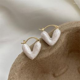 Hoop Earrings Cute 925 Silver Needle Piercing Heart Earring For Women Girls Lovely Party Wedding Jewellery Gifts Eh1354