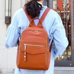 School Bags Women Backpacks Fashion PU Leather Shoulder Bag Female Ladies Travel Bagpack Student For Girls Mochilas