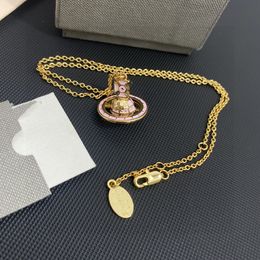 Fashion Designer Brand Pendant Necklaces Saturn Luxury Women Chokers Jewelry Metal Pearl Planet Necklace cjeweler For Woman Chain g4gh