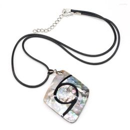 Pendant Necklaces Natural Splicing Shell Necklace Rhombus Shape Charms For Women Men Jewellery Trendy Gift