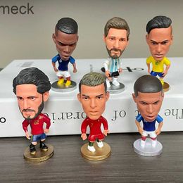 Anime Manga 6.5cm Soccerwe World Events Football Star Messi2022 Neymar Model Collection Isco Doll Cartoon Ornaments PVC Souvenirs Toys Gifts