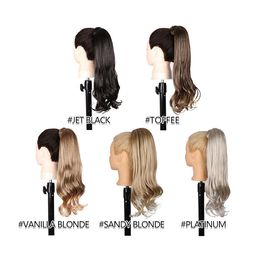 Long Wavy Ponytail Hair Extension for Women Natural Synthetic Wrap Around Drawstring Curly Ponytail Hairpiece Fake Pony Tail