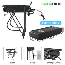 Rear Rack eBike Battery 18650 48V 15.6AH With Double Luggage 36V 13AH Lithium Battery for 1000W 750W 500W 24"-28 inch Motor