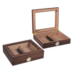 Cigar Accessories Exquisite Case Glass Display Box Creative Cigars Storage Boxes With Hygrometer Crafts Collection Christmas Dhgarden Dh0Os