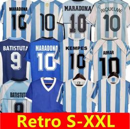 Retro 1986 Soccer jersey Maradona CANIGGIA 1978 1996 Football Shirt Batistuta 1998 RIQUELME 2006 1994 ORTEGA CRESPO 2014 2010 Argentinas simeone ZANETTI 2001 VERON