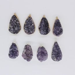 Pendant Necklaces Purple Quartz Crystal Stone Perverted Pendulum Pierda Amulet Natural Necklace Jewelry Provides Rehabilit