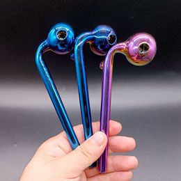 5.5 Inch Titanium Plating Colour Smoking Pipes High quality Burner oil burner pipe IN STOCK