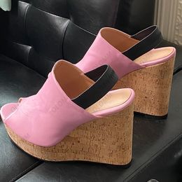 Olomm New Arrival Women Summer Platform Slingback Sandals Wedges Heels Peep Toe Beautiful Black Boutique Shoes US Plus Size 5-20