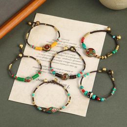 Charm Bracelets Retro Ethnic Style Nepal Bead Bracelet Tibetan Simple Fashion Thai Wax Woven For Men And Women