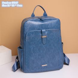wholesale ladies shoulder bags 4 colors soft, waterproof and wear-resistant leather backpack college style solid color student bag outdoor travel backpacs 6724#