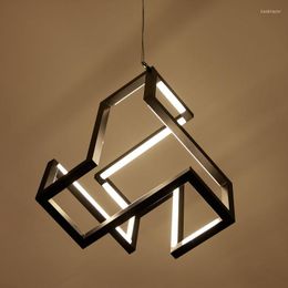 Pendant Lamps Designs Modern LED Lights For Dining Living Room White/Black Creative Suspendor Hanging Wire Lamp