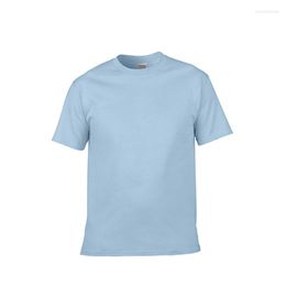 Men's T Shirts Male High Quality 150 G Cotton Summer Short Sleeve Round Collar T-shirt Men Boys And Girls Solid Tops Team Uniform Wholesale