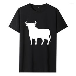 Camisetas masculinas de vaca silhueta Camisa de desenho animado Homens de verão Casual de manga curta de algodão de alta qualidade camisetas masculinas