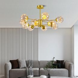 Chandeliers Luxury Design Living Room Chandelier Nordic Glass Ball Home Decor Children's Bedroom Dining Table Loft Star Ceiling Hanging