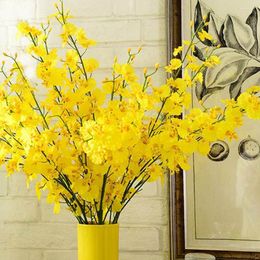 Decorative Flowers Simulation Oncidium Orchid Phalaenopsis For Wedding Decor Artificial European Decoration Mother's Day Lover Gift