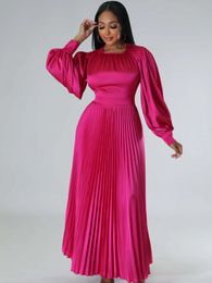 Plus size Dresses African For Women Elegant Dashiki Autumn Winter Pleated Maxi Dress Ladies Traditional Fairy Dreaes Africa Clothing 231118