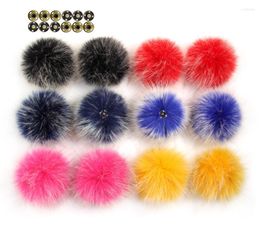 Beanies Pack Of 12 Faux Fur Pompoms For Hats High Density Immitated Real With Buckle DIY Hat Scot22