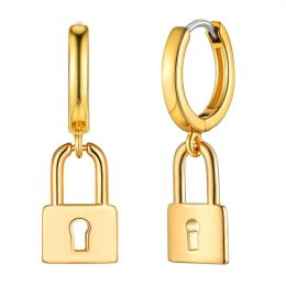 Ohrringe baumeln Kpop Keyhole Lock Ohrring Tropfen für Frauen / Männer Kupfer Gold Farbe empfindliche Ohren Modeschmuck Geschenkparty