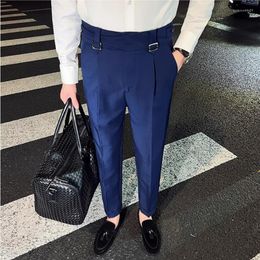 Men's Suits 2023 Men Spring Business Formal Pants Solid Casual Korean Slim Fit Suit Mens Wedding Social Trousers Plus Size 29-36