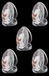 5pcs Silver Souvenir Craft Badge Great Seal Statue Of Liberty In God We Trust 1oz Plated Collection Coin7974657