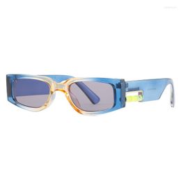 Sunglasses Vintage Small Frame Rectangle Women Men Fashion Designer Ins Trend Travel Square Sun Glasses For Female