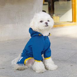 Dog Apparel Waterproof Pet Raincoat Jumpsuit Reflective Rain Coat Hoodie Jackets For Small Medium Outdoor Breathable Supplies