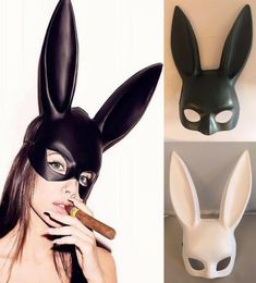 Mulheres halloween sexy máscara de coelho cosplay orelhas de coelho máscaras festa bar boate traje acessórios8884012