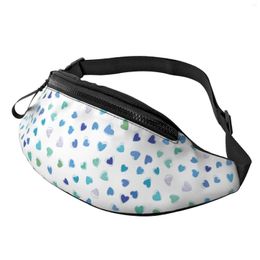 Backpack Tile Blue Heart Fanny Pack Waist Bag Women Men Polyester Unisex Casual One Size School Bags Travel For