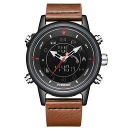 WEIDE Leather Strap Digital Bluetooth Smartwatch Clock 5ATM Waterproof Men Wristwatch Business Causal Alarm Relogio Masculino244j