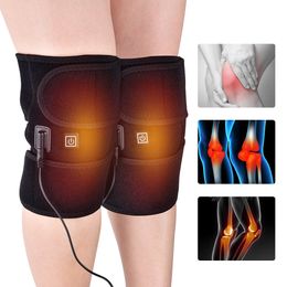 Leg Massagers Electric Heating Knee Pads Infrared Heated Therapy Compress Arthritis Pain Relief Back Shoulder Elbow Brace Healthy 230419