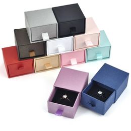 Jewelry Boxes Square Box Drawer Packaging Paper Earrings Necklace Ring Package Storage Case Display Gift 231118