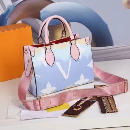 Designer Shoulder bags Totes Handbags Embossed Flower ONTHEGO GM MM leather Shopping Handbag Purse Female backpack