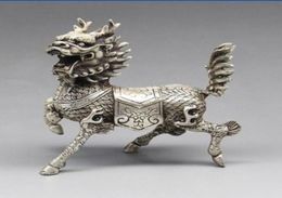 Chinese Silver Copper Statue Kirin statue0123456786872279