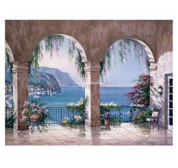 Paintings Arch Digital Oil Painting By Numbers Canvas Wall Picture DIY Hand Painted Decor DropshipPaintings5166051