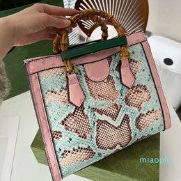 Designer-Bamboo Tote Handbags Chain Bag Genuine Leather Crossbody Bags Messenger Handbag Snake Head Long Strap Shopping Purse Flap Wallet