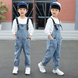 Overalls Boys Denim Overalls Spring Summer Children Clothing Casual Kids Suspender Trousers Boys Solid Kids Jumpsuit Teenage Jeans 230419