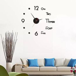 Wall Clocks 3d Clock Frameless Mirror Digital For Home Living Room Art Decoration Removable Acrylic X9h1Wall