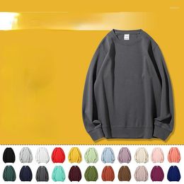 Men's Hoodies Spring And Autumn Style Sweater Double-sided Cloth Round Neck Candy Colour Combed Blank Long-sleeved