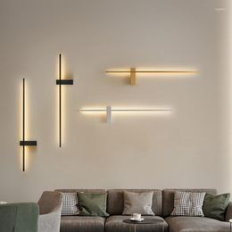 Wall Lamps Minimalist Long Strip Lamp Bedroom Bedside Background Living Room Decoration Restaurant Sconce Light Indoor Lighting LED